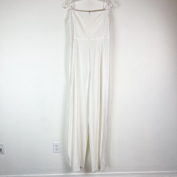 Black Halo NWOT Women's Lena Color Block Strapless Jumpsuit White Size 10 - Picture 4 of 8
